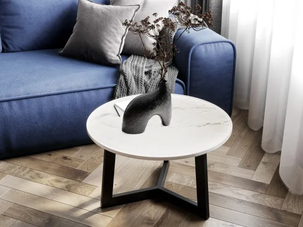 Стол журнальный "Брион" D680 Мрамор наполи софт