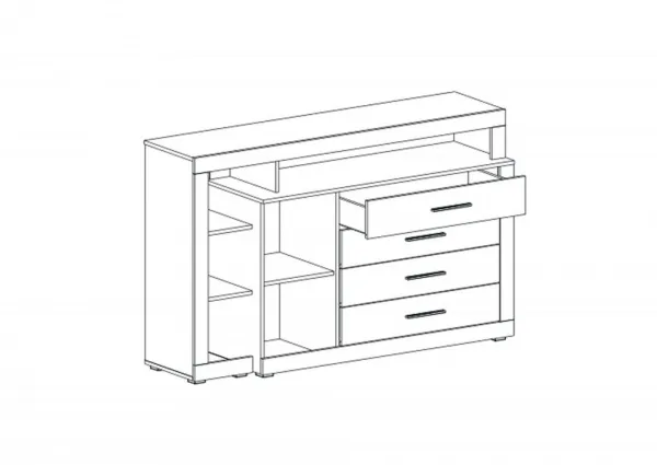 Тумба c дверцей и 4 ящиками "Глазго" спальня
