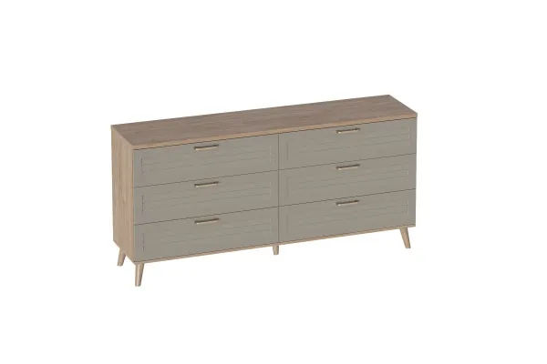 Комод 6 ящ "Гавана" спальня Светло-серый